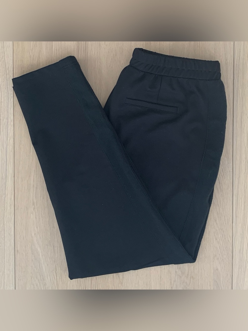 SIZE XL LOLE MASSI ANKLE PANTS TROUSERS BLACK TUXEDO STRIPE ATHLEISURE